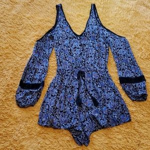 Long cutout sleeve romper